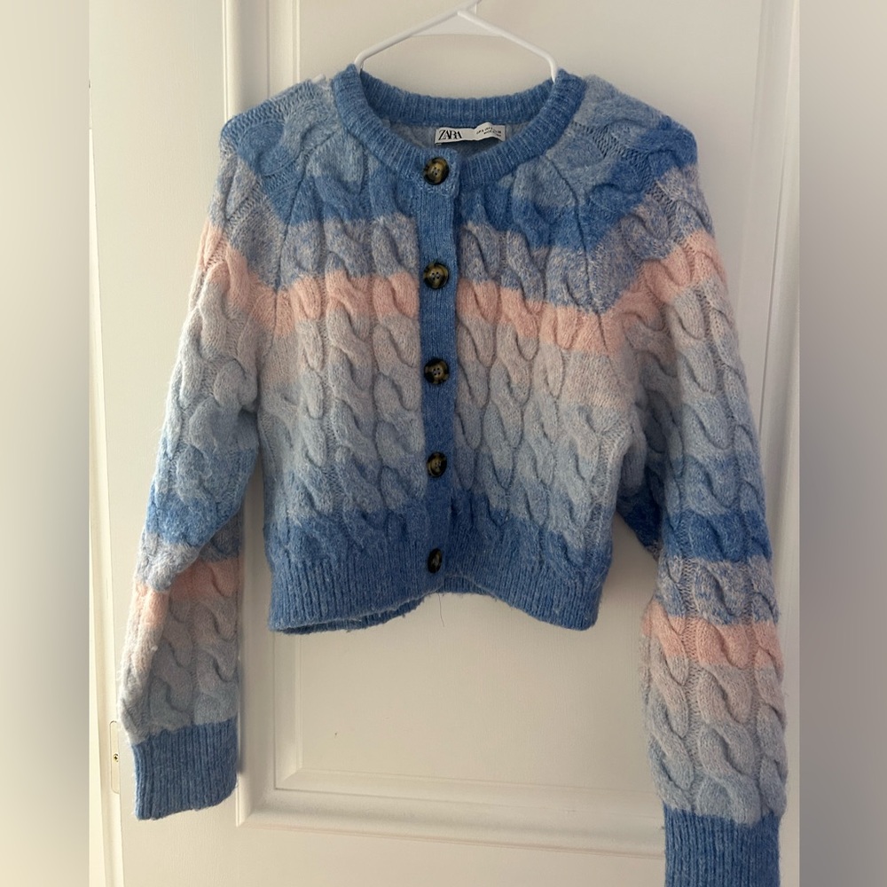 Zara Multicolor Cable Knit Sweater